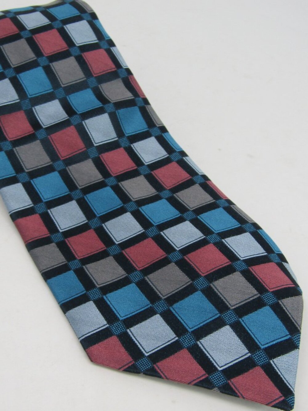 MURANO Men's Silk Geometric Checkered Necktie
